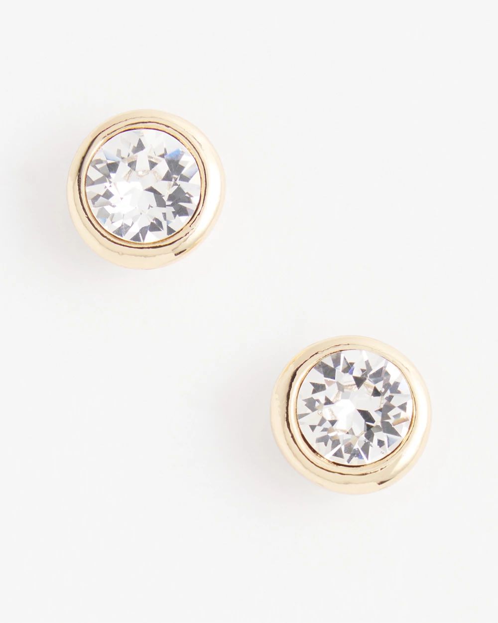 Gold Tone Crystal Stud Earrings