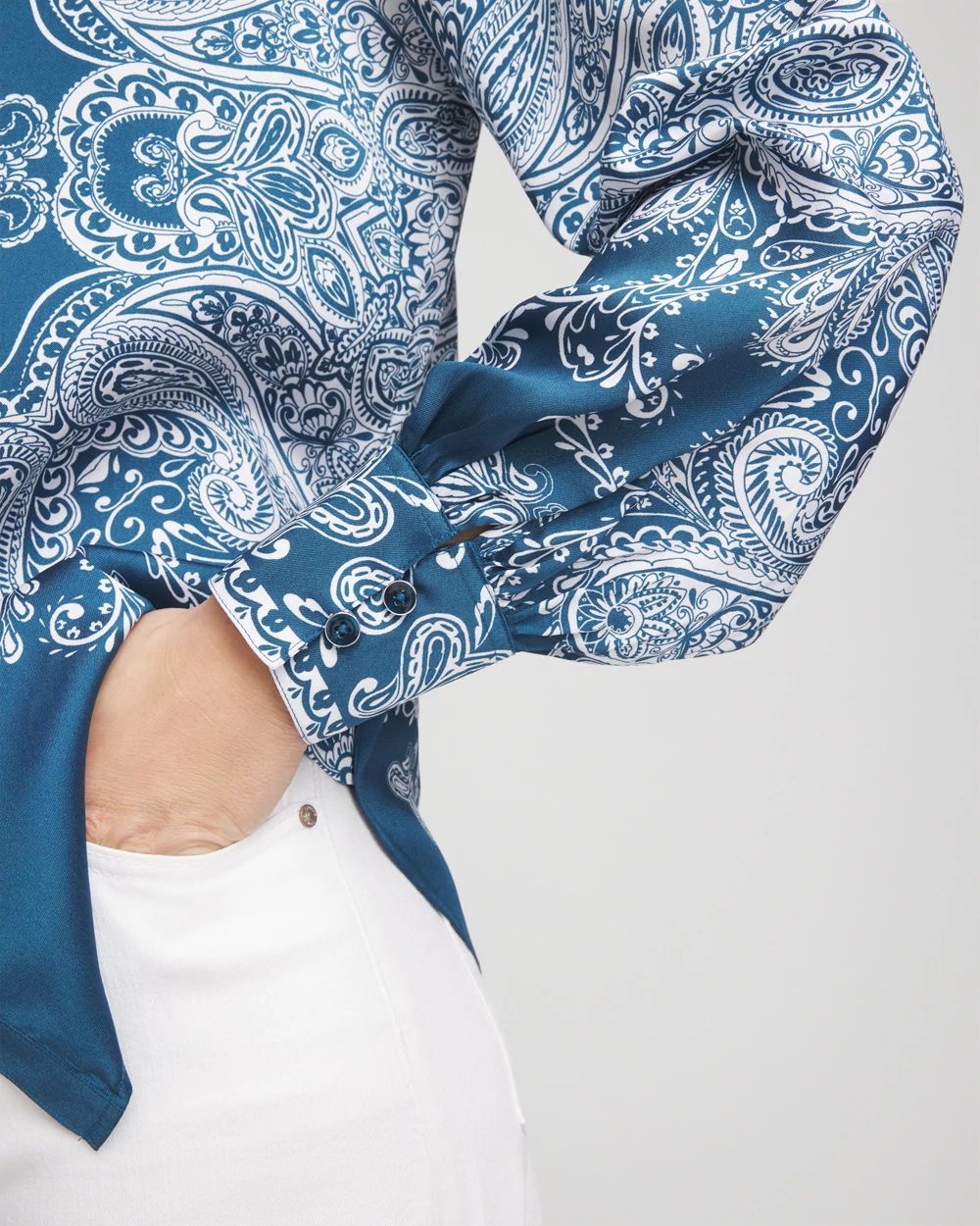 Faux Silk Collared Shirt