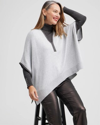 Y-neck Sweater Poncho