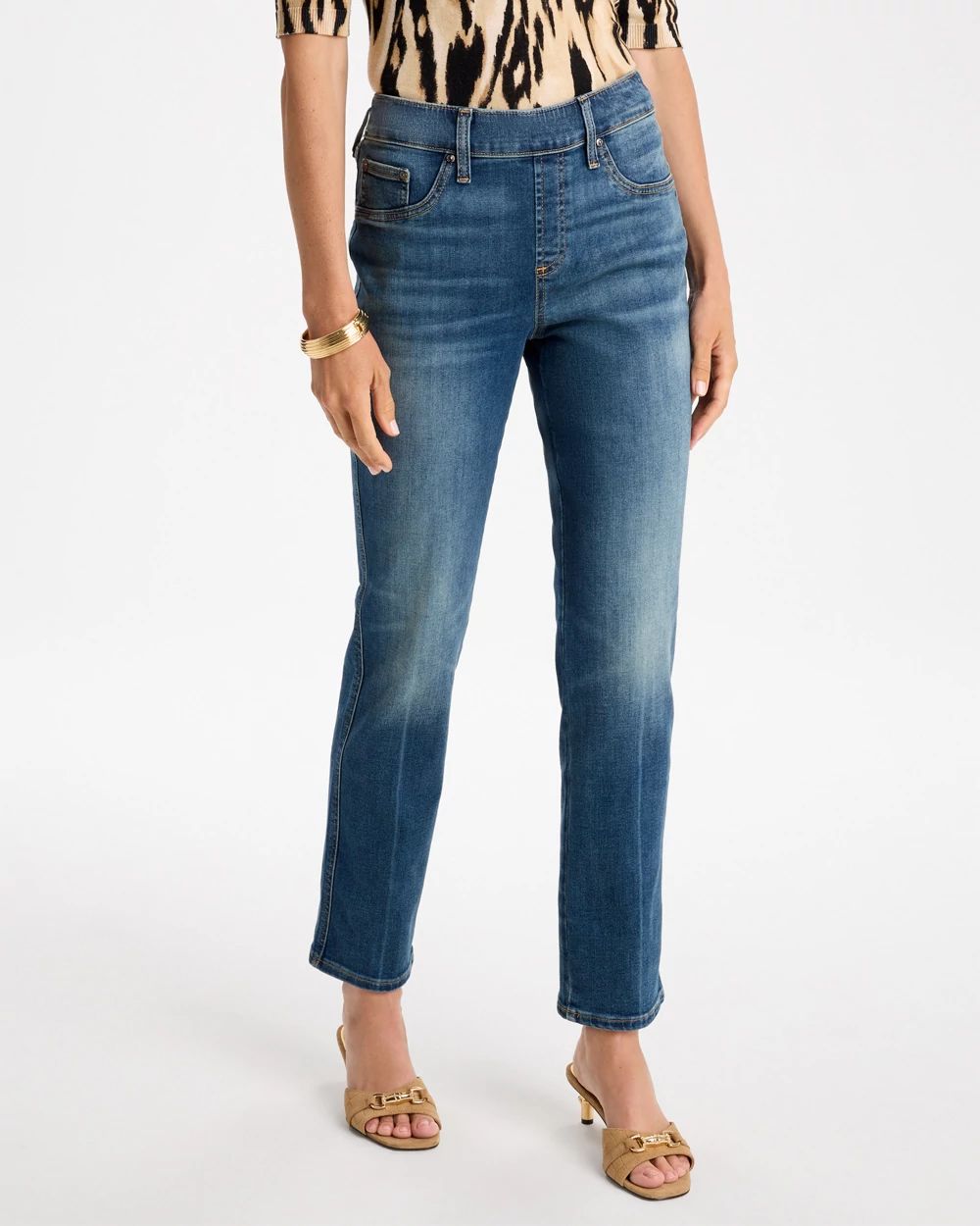 Pull-On Straight Jeans