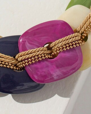 Painted Resin Bib Necklace