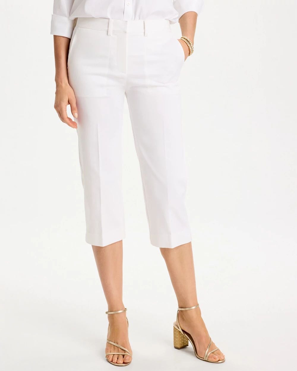 Emme Sateen Straight Capri Pants