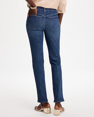 Embellished Pull-On Straight Jeans click to view larger image.