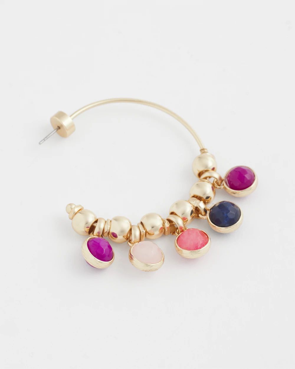No Droop® Multi-color Bead Hoop Earrings