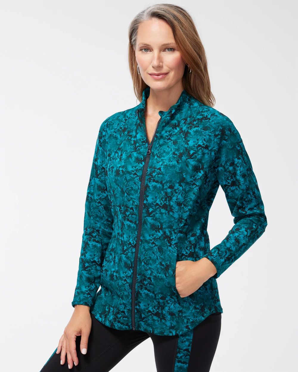 Zenergy Abstract Print Seamed Jacket