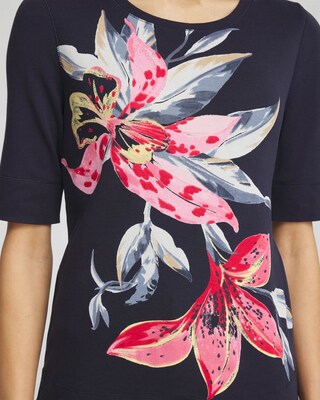 Floral Jewel Neck Tee
