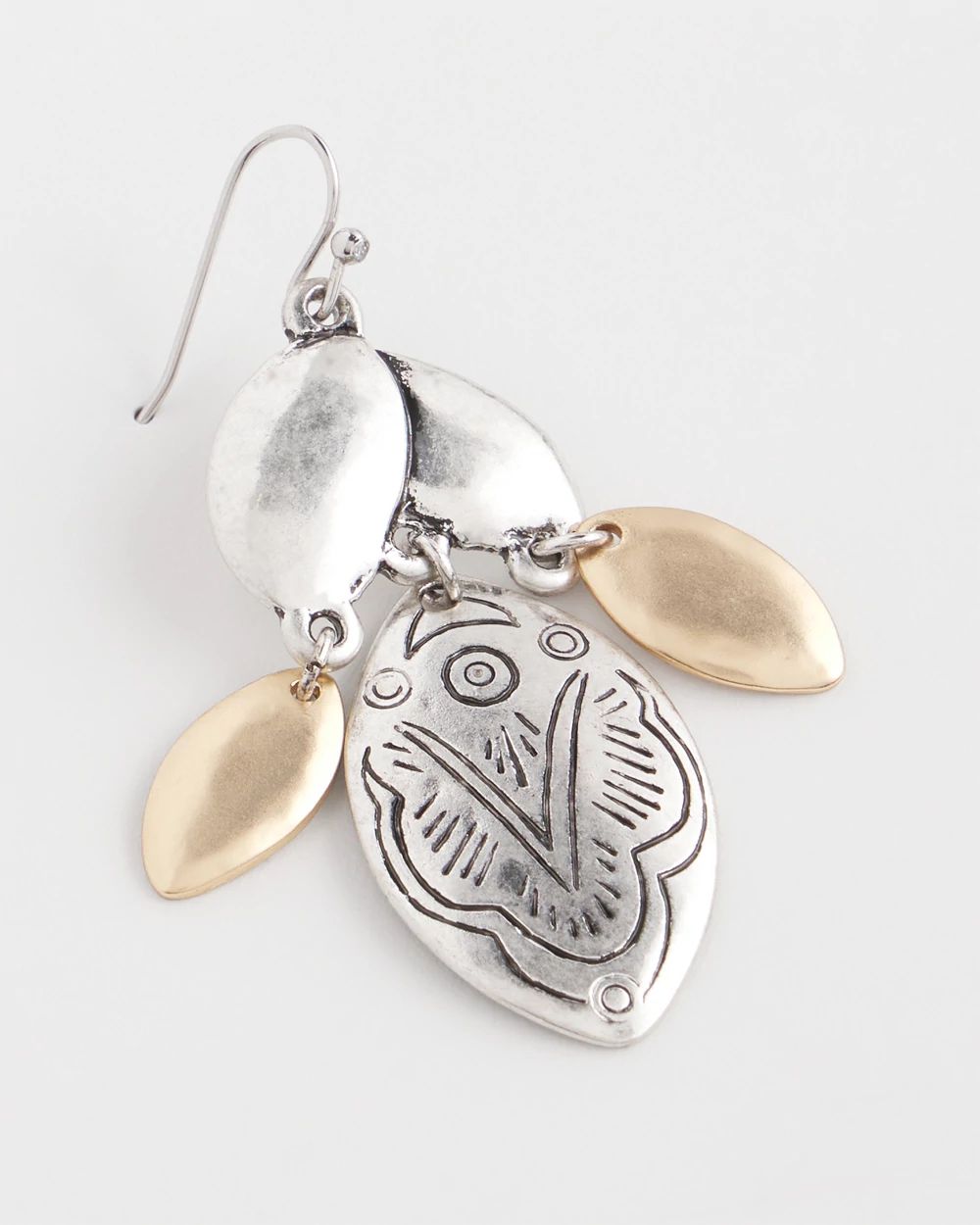 Tonal Mixed Petal Drop Earrings