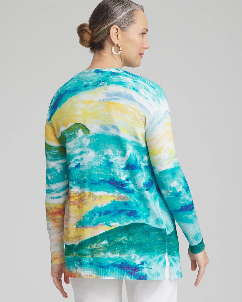 Spun Rayon Watercolor Cardigan