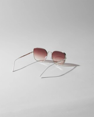 White and Silver Tone Sunglasses