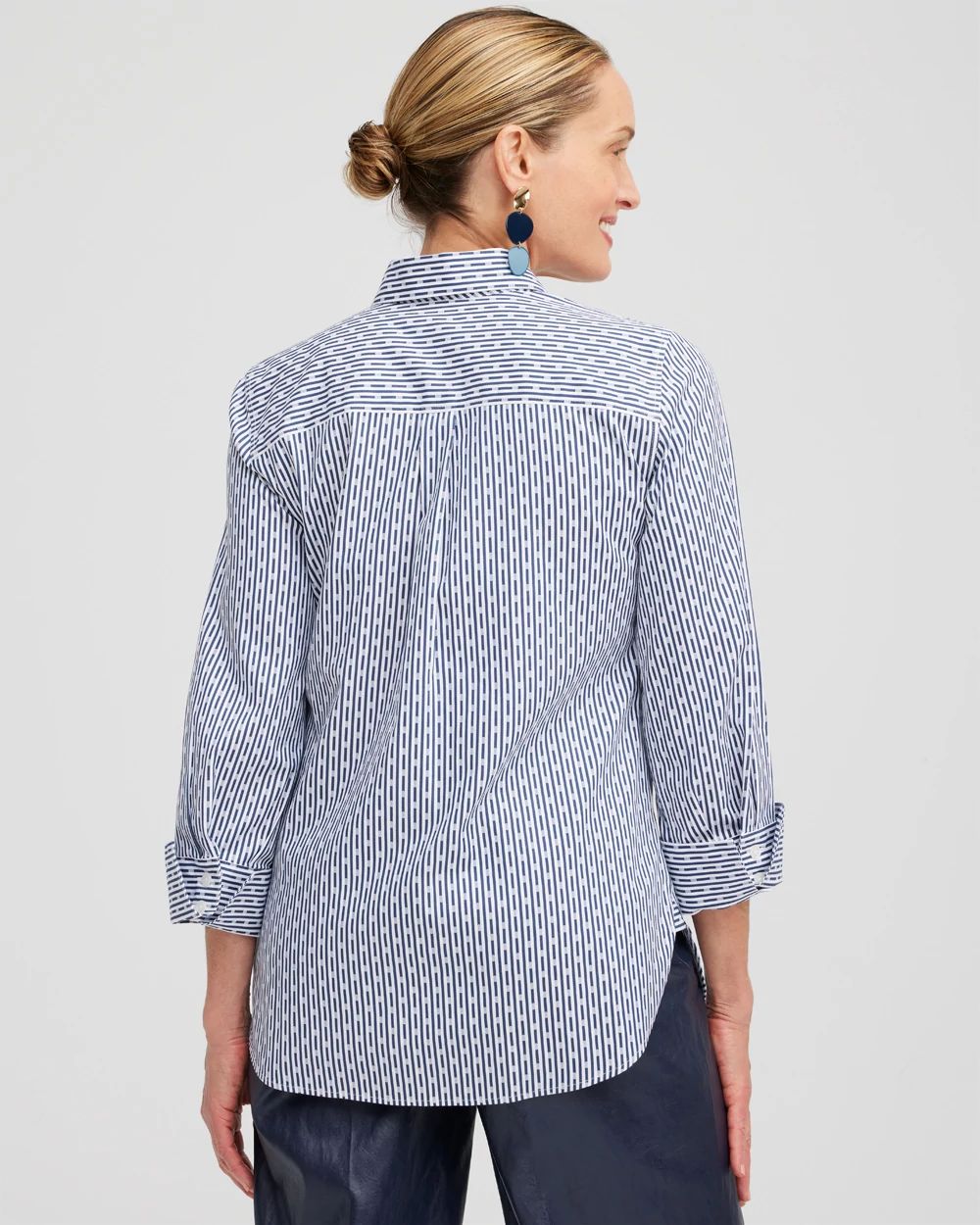 No Iron™ Stretch Dot Stripe Shirt