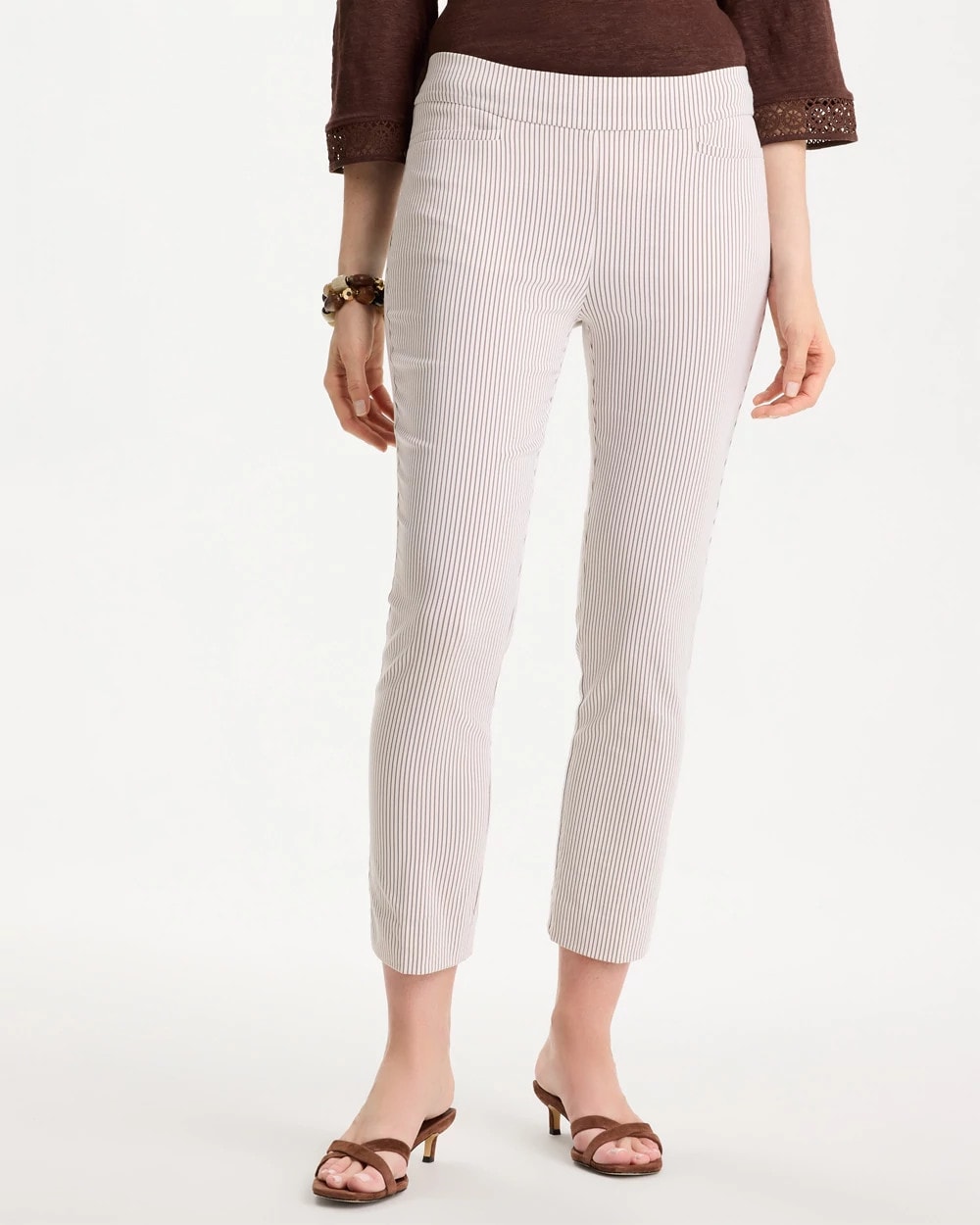 Striped Brigitte™ Slim Pull-On Crop Pant