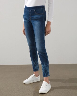Tie Dye Hem Pull-On Ankle Jeggings