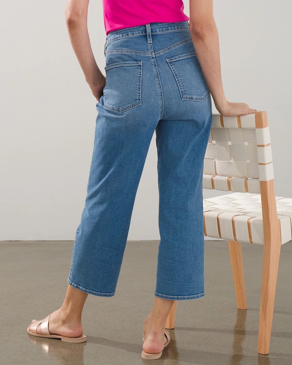High Rise Straight Leg Denim Crops