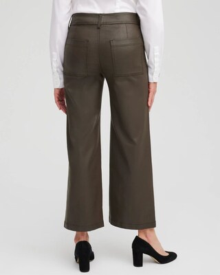 Coated Wide Leg Cropped Denim click to view larger image.