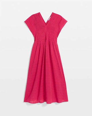 Cotton Slub Popover Midi Dress click to view larger image.