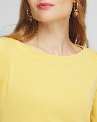 3/4 Sleeve Bateau Neck Tee click to view larger image.