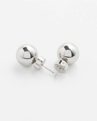 Silver Tone Stud Earrings click to view larger image.