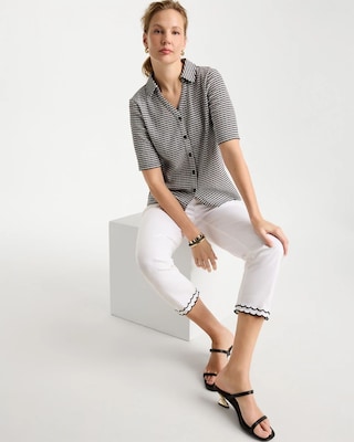 Gingham Textured Camp Tee click to view larger image.