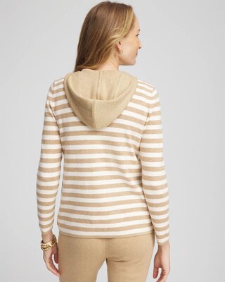 Zenergy® Luxe Striped Hooded Cardigan click to view larger image.