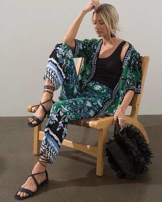 Ikat Wide Leg Soft Crops