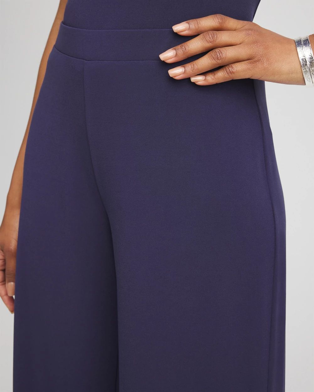 Petite Travelers™ Knit Wide-Leg Pants