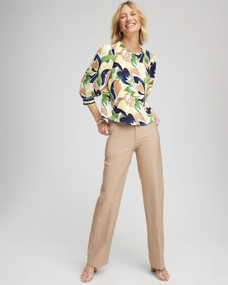 Petite Cotton Straight-Leg Trousers click to view larger image.