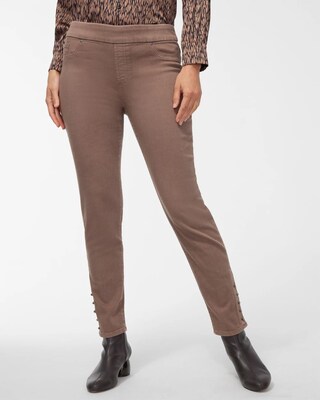 Studded Hem Pull-On Ankle Jeggings