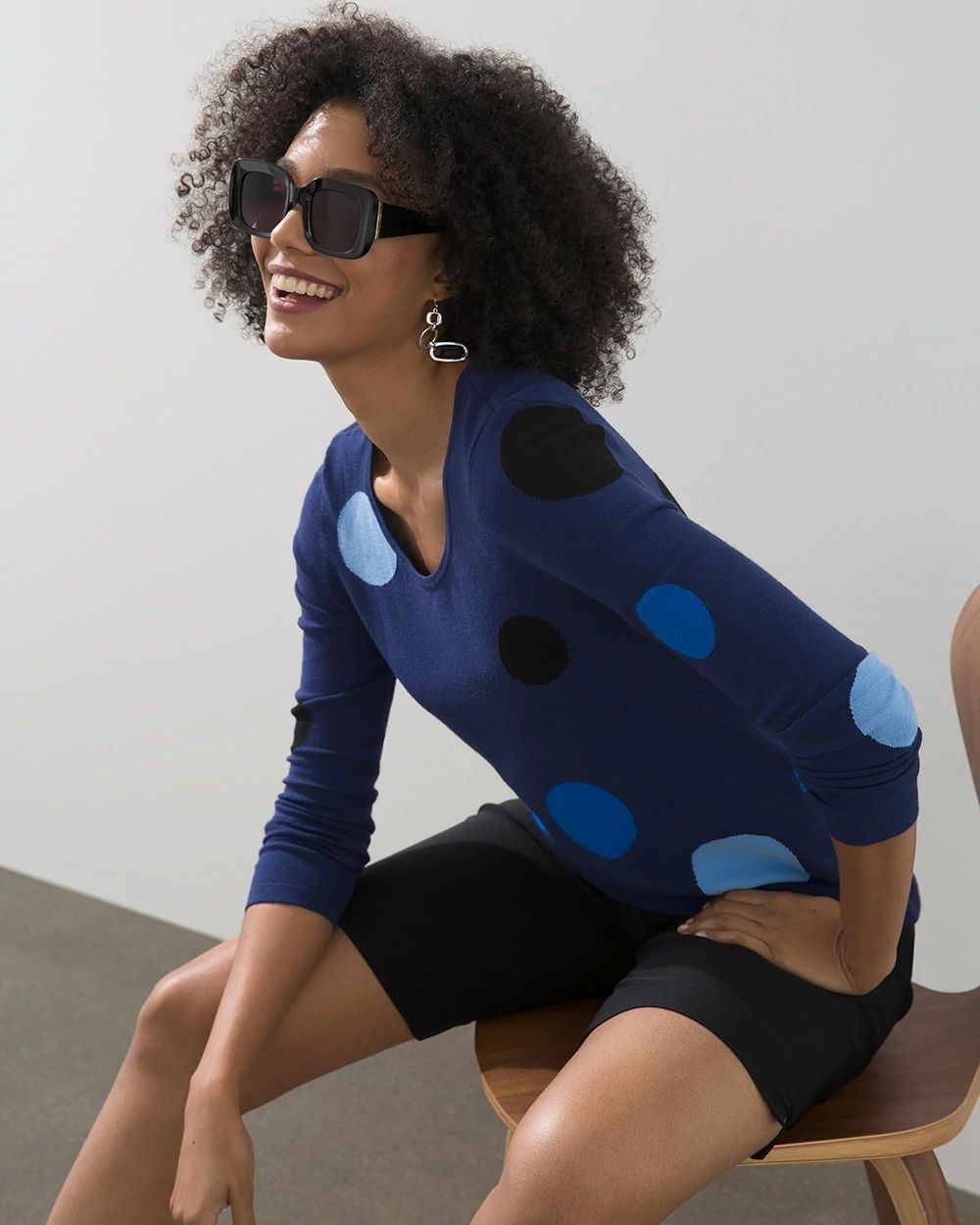 Polka Dot Print Sweater