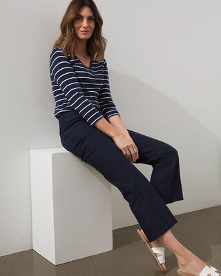 Pima Stripe V-Neck Tee