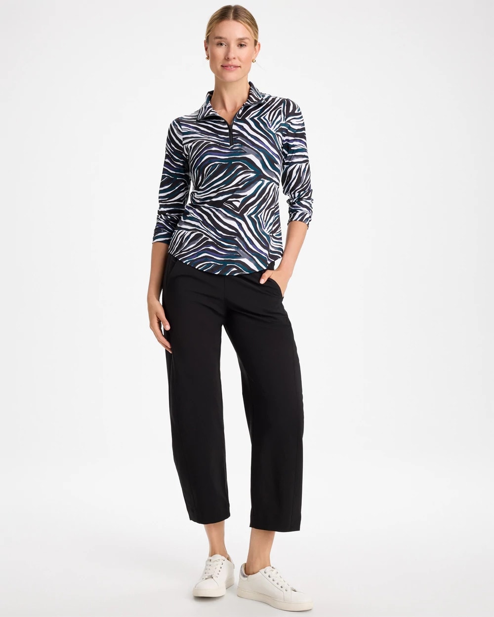 Chico's Barrel Leg Pants In Black