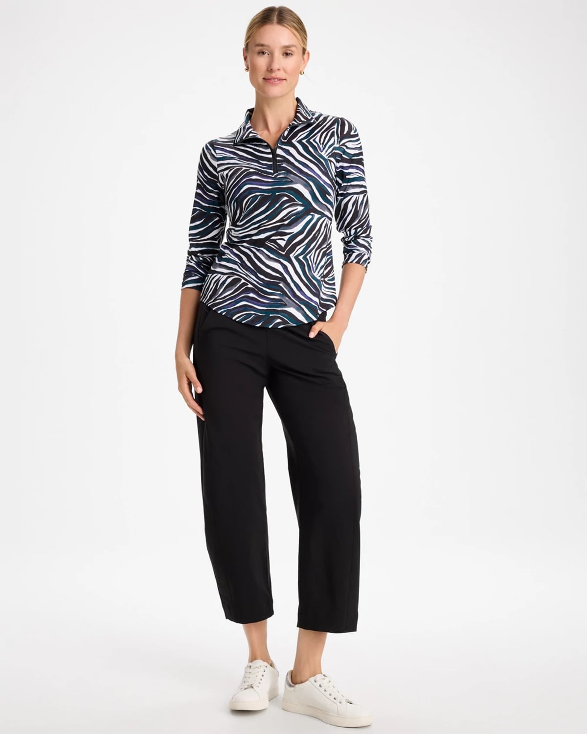 Chico's Barrel Leg Pants In Black