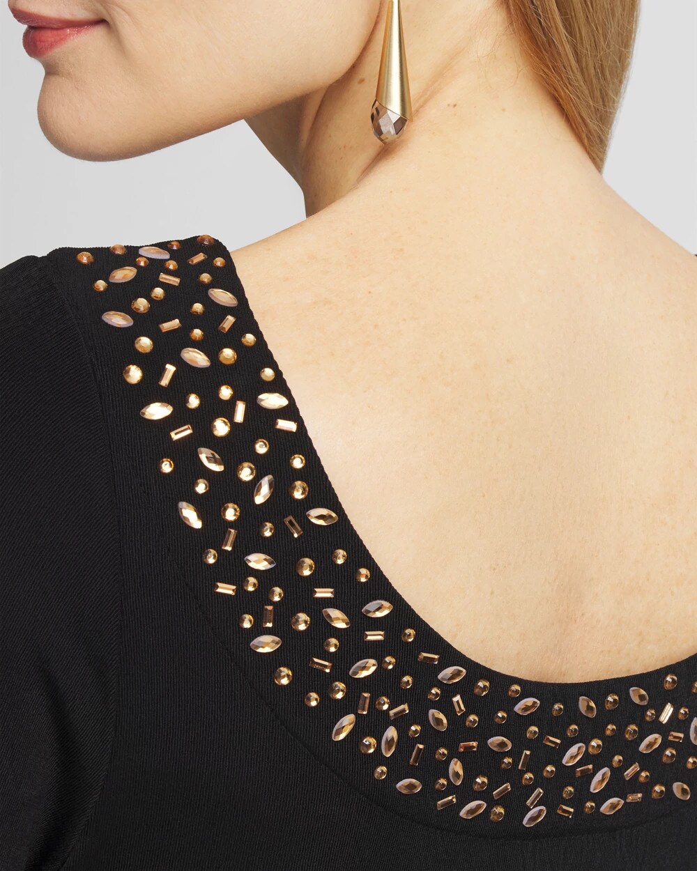 Travelers™ Rhinestone Scoopback Midi Dress