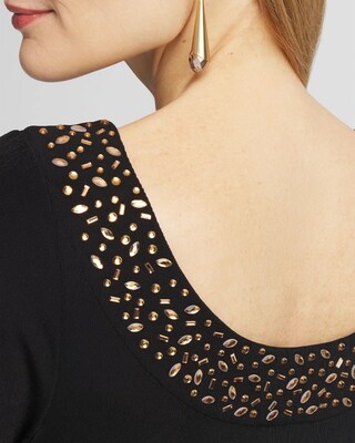 Travelers™ Rhinestone Scoopback Midi Dress click to view larger image.