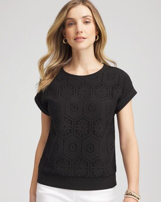 Crocheted Cotton-Blend Shirt click to view larger image.