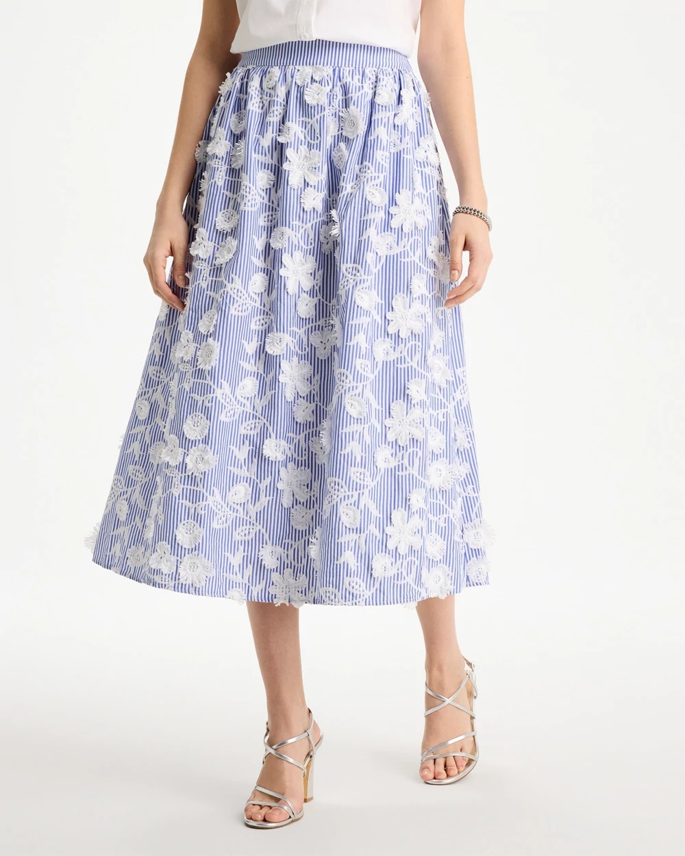 Cotton Embroidered Floral Skirt