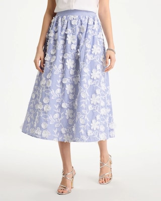 Cotton Embroidered Floral Skirt