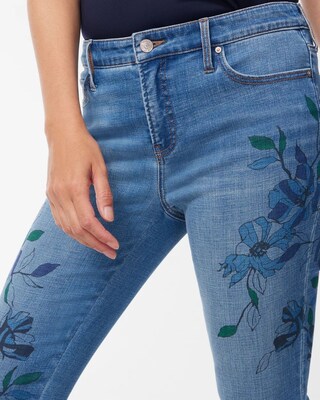 Girlfriend Floral Ankle Jeans