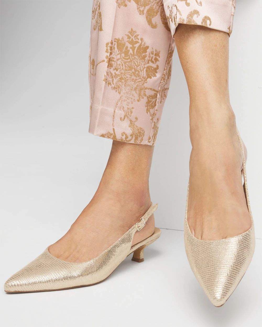 Celeste Reptile Slingback Heels