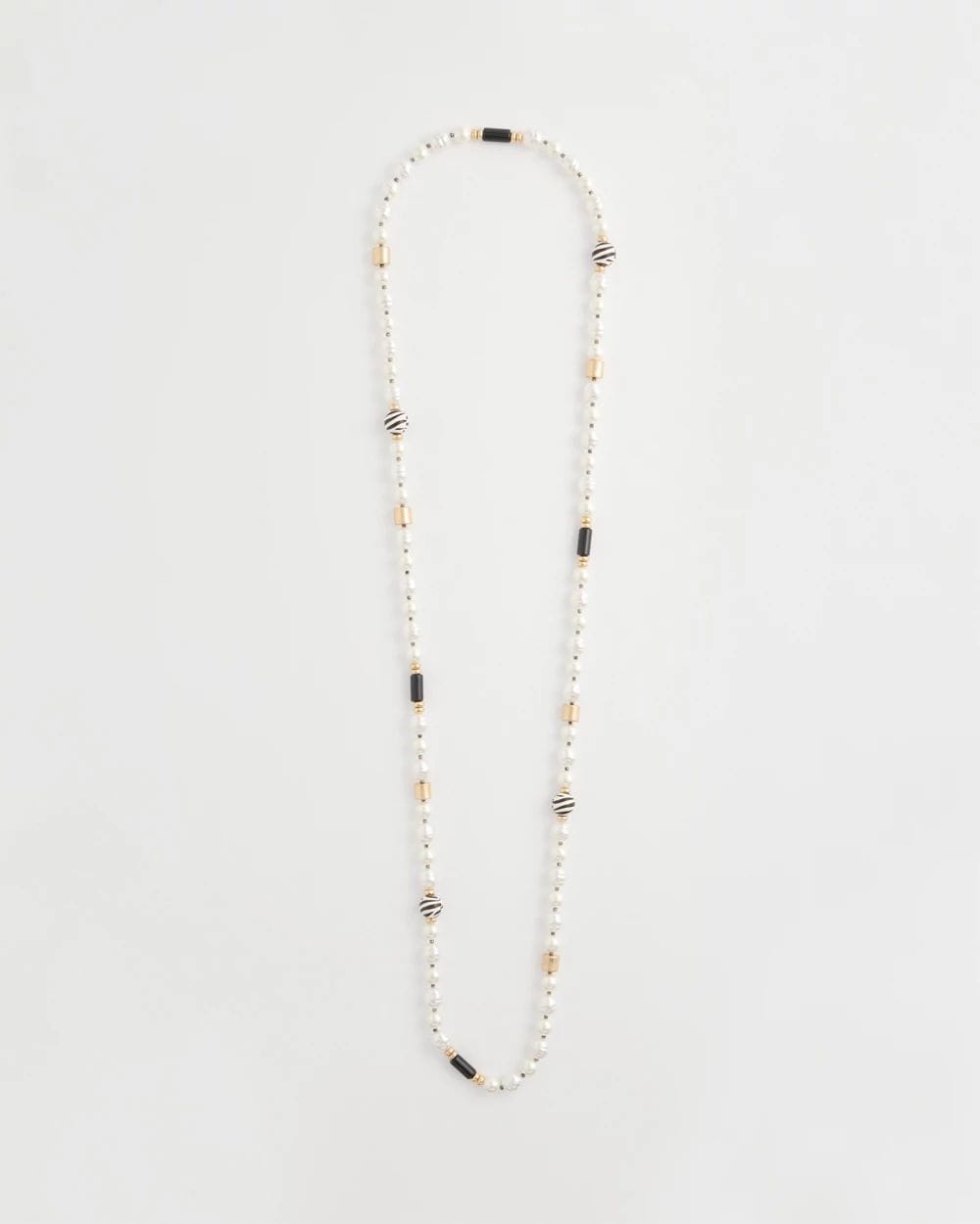 Faux Pearl Zebra Necklace