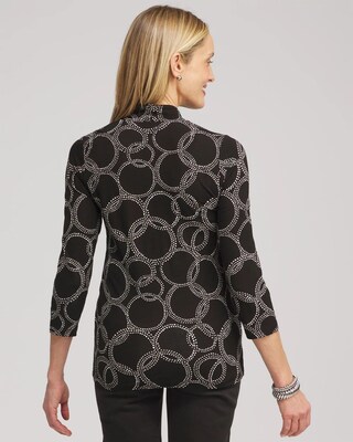 Touch of Cool™ Circle Print 3/4 Sleeve Tee