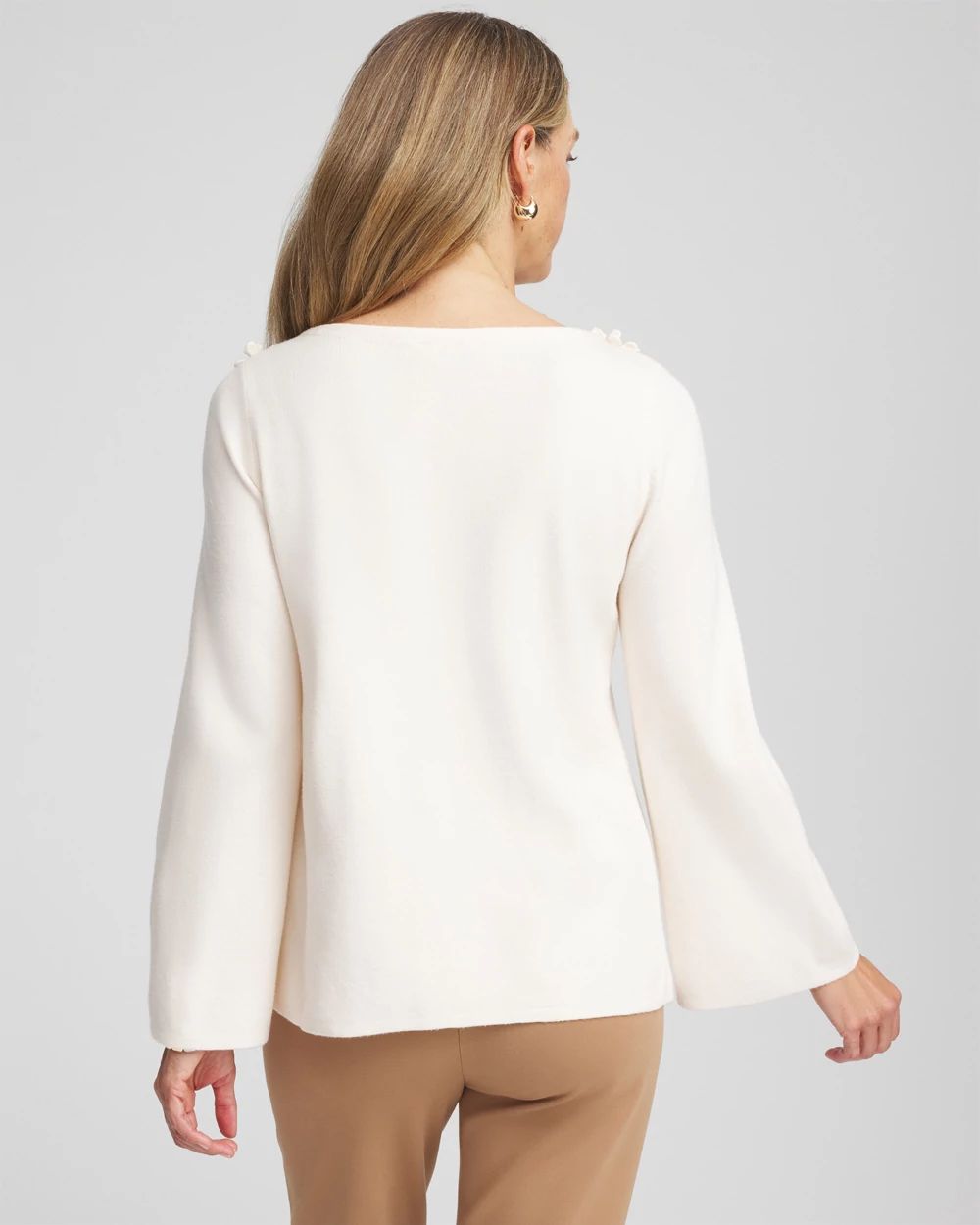 Appliqué Flared-Sleeve Sweater