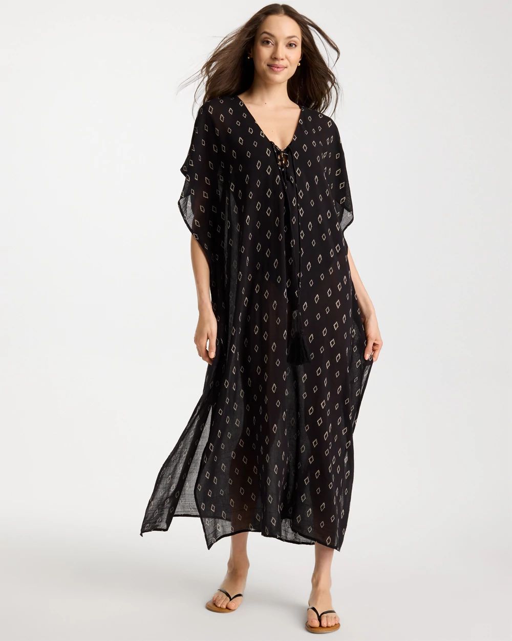 Printed Kaftan Swim Cover-Up