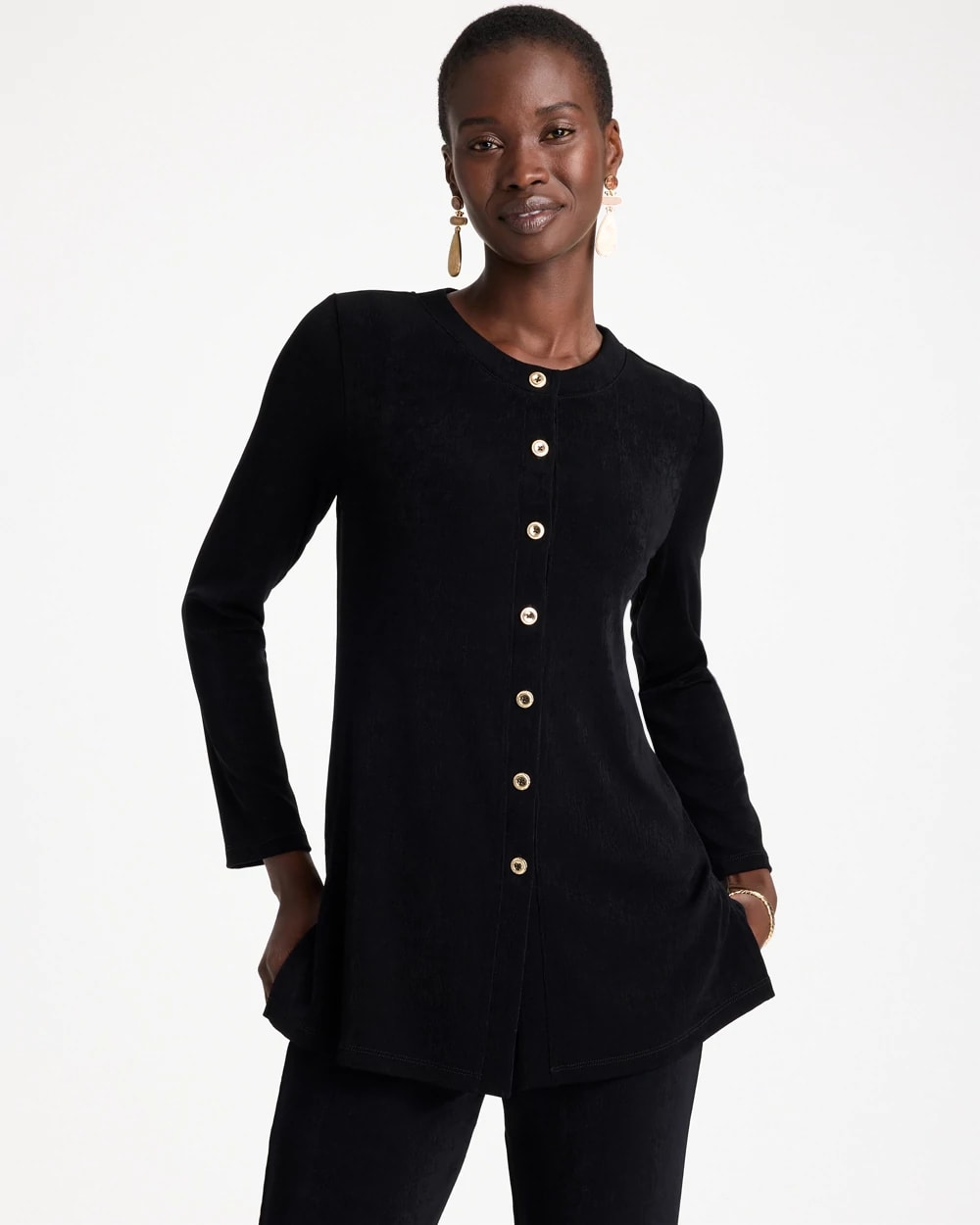Travelers™ Collection Scoopneck Shirt Jacket, photo 1 of 5
