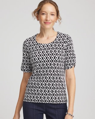 Printed Pima Elbow Sleeve Tee