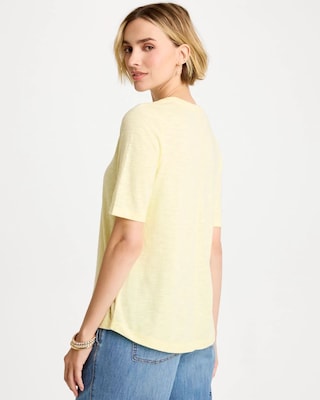 Cotton Slub V-Neck Tee click to view larger image.