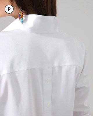Petite No Iron Button Back Tunic