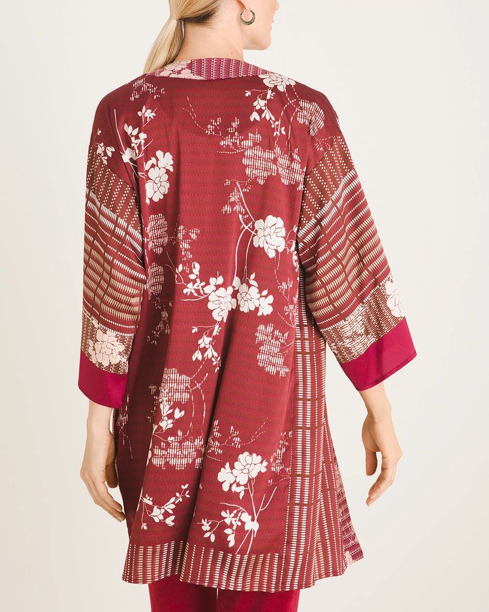 Travelers Collection Mixed-Print Kimono