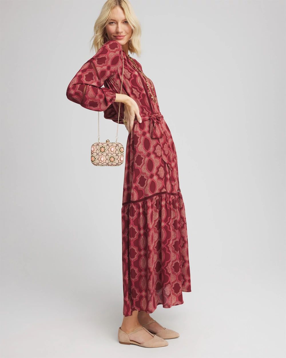 Tile Print Maxi Dress