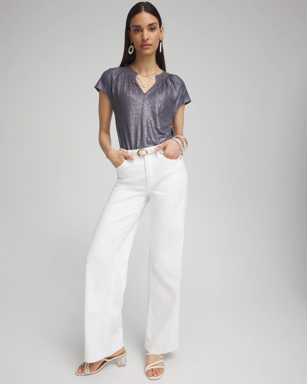 Linen Metallic Tee