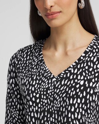 Dot Print 3/4 Sleeve Perfect Tee